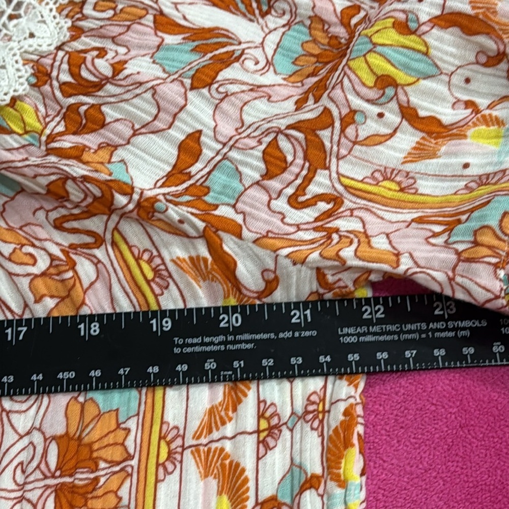 (R3) Anthropologie Florence Floral midi dress Lace collar and embroidered lace - Picture 8 of 14